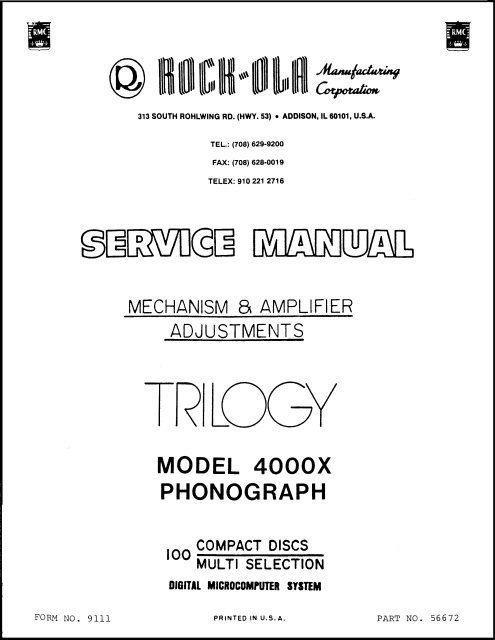 Model 4000X Operation & Service Manual