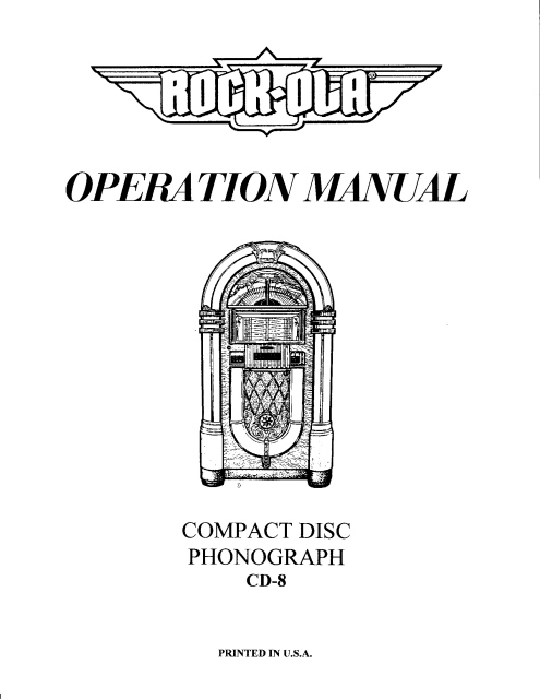 Rock-Ola CD8B Operation & Service Manual