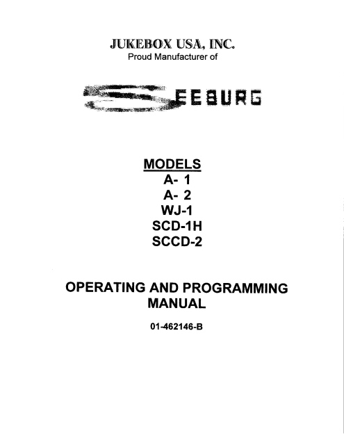 Seeburg CD Jukebox Operation & Service Manual